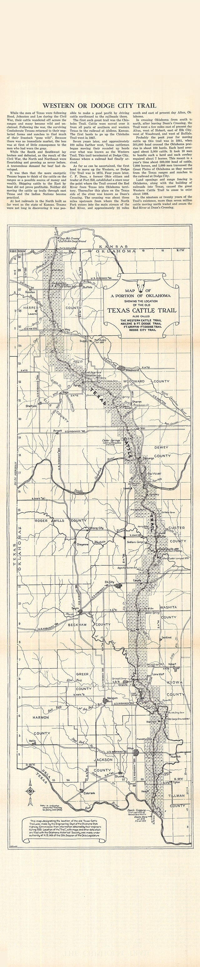 Texas Cattle Trail Map