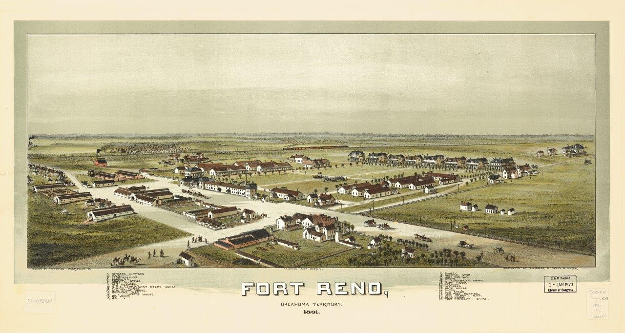 Bird's-eye view of Fort Reno, Oklahoma Territory, 1891