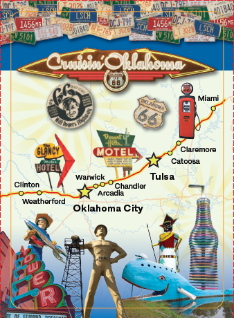 Playing cards celebrating Route 66 in Oklahoma